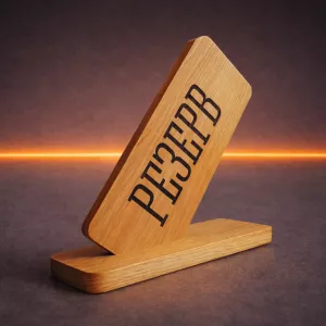 Табличка «Резерв» из фанеры на подставке