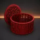 Круглая шкатулка из фанеры с резным узором